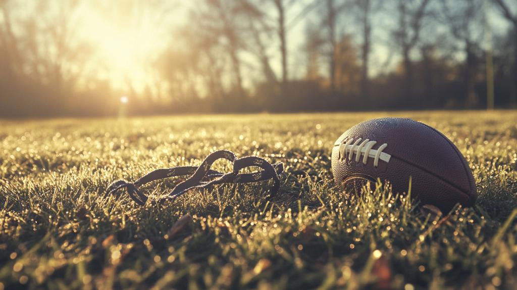 Football ball on the grass