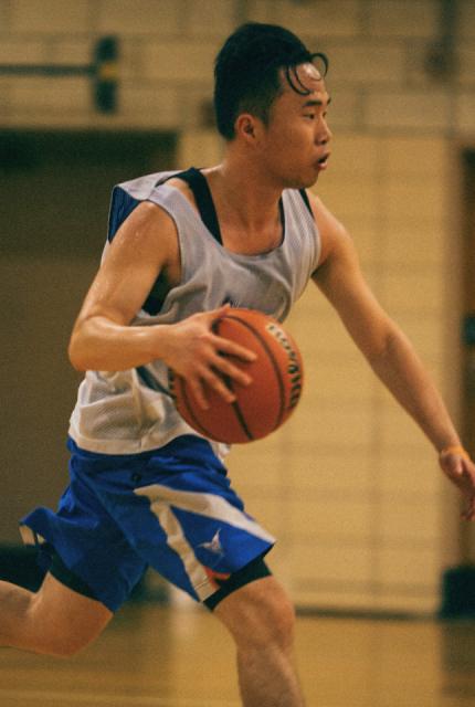 Person with a basketball ball